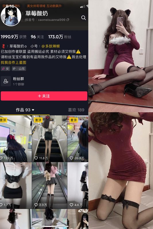 抖音 草莓酸奶 微密圈  NO.001期 【48P】-喵领域