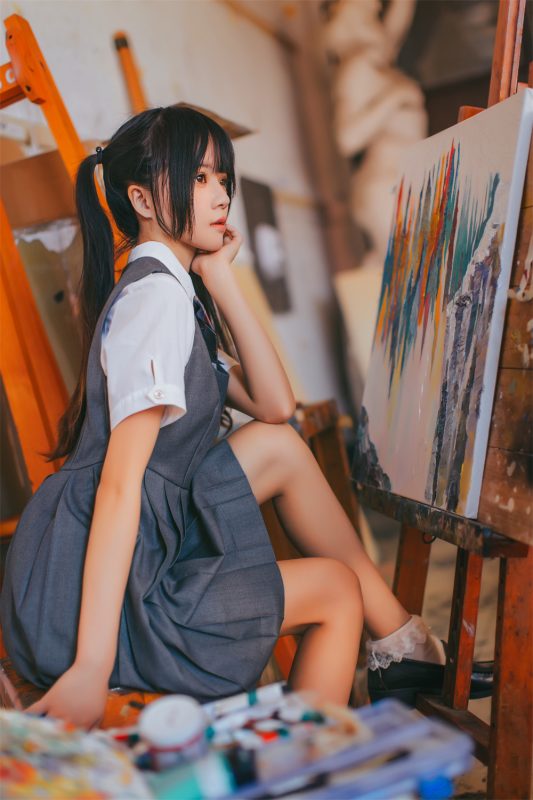 桜桃喵 VOL.016 [17P] 画室少女-喵领域